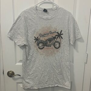 Hanes Daytona Beach Motorcycle Bike Week Tee - Light Gray